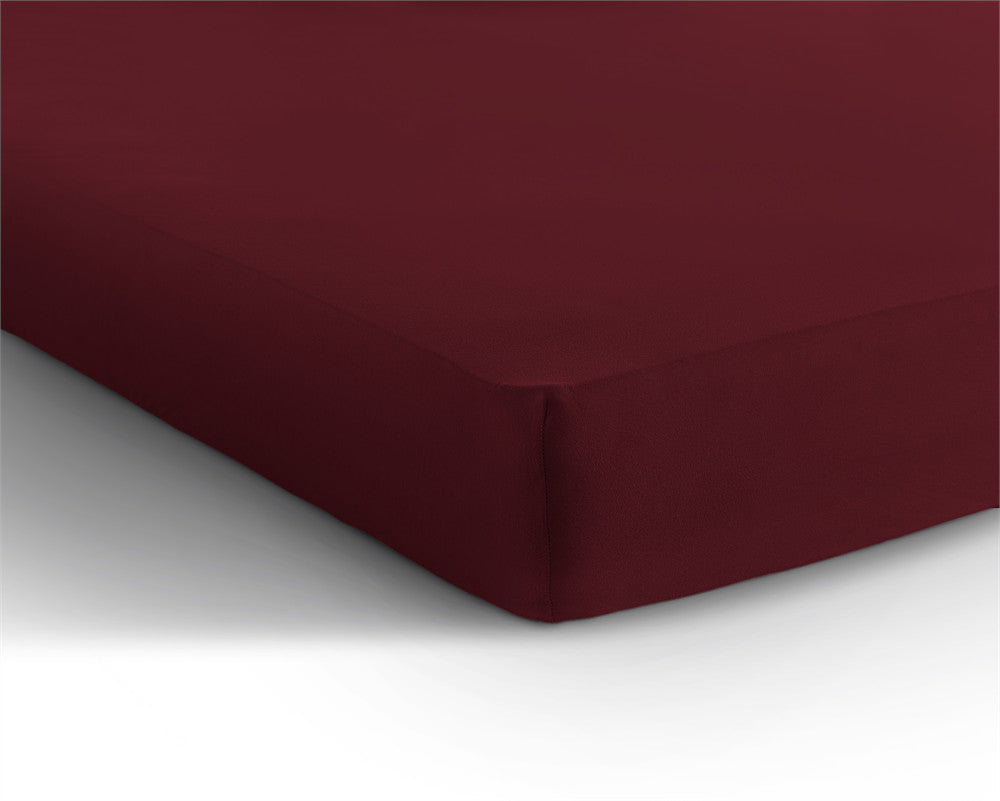 Muotoonommeltu lakana 80/100x220 - Double Jersey - Bordeaux