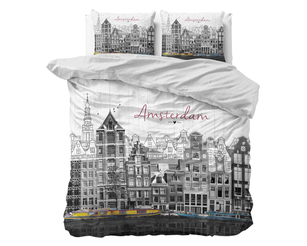 Old Amsterdam 200 x 220 - Harmaa pussilakanasetti