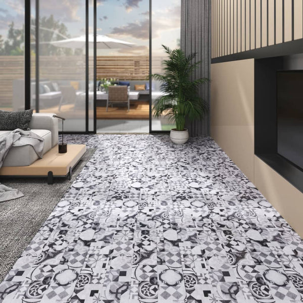 PVC-lattialankut 4,46 m² 3 mm itseliimautuva harmaa kuvio