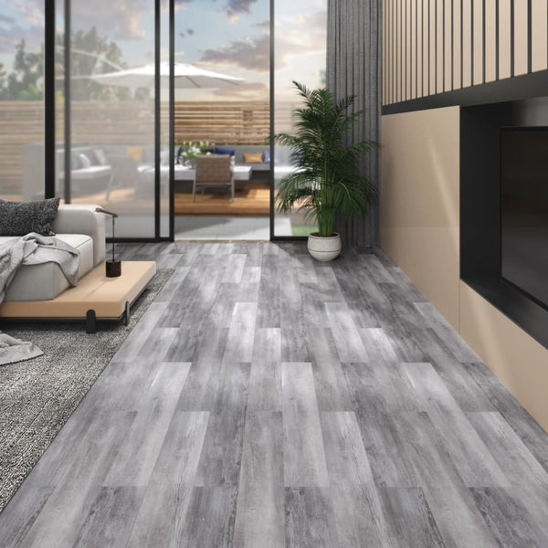 PVC-lattialankut 5,02 m² 2 mm itseliimautuva matta puu harmaa