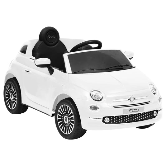 Lasten sähköauto Fiat 500 valkoinen