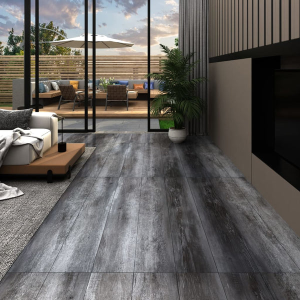 Itsekiinnittyvä PVC lattialankku 5,21 m² 2 mm kiiltävä harmaa