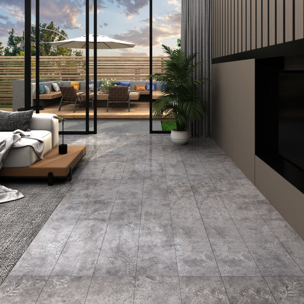 Itsekiinnittyvä PVC lattialankku 5,21 m² 2 mm betoninharmaa