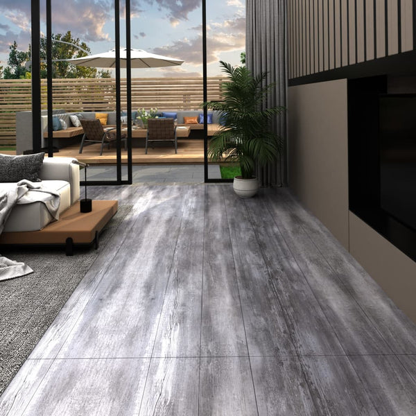 Itsekiinnittyvät PVC-lattialankut 2,51 m² 2 mm matta puu harmaa
