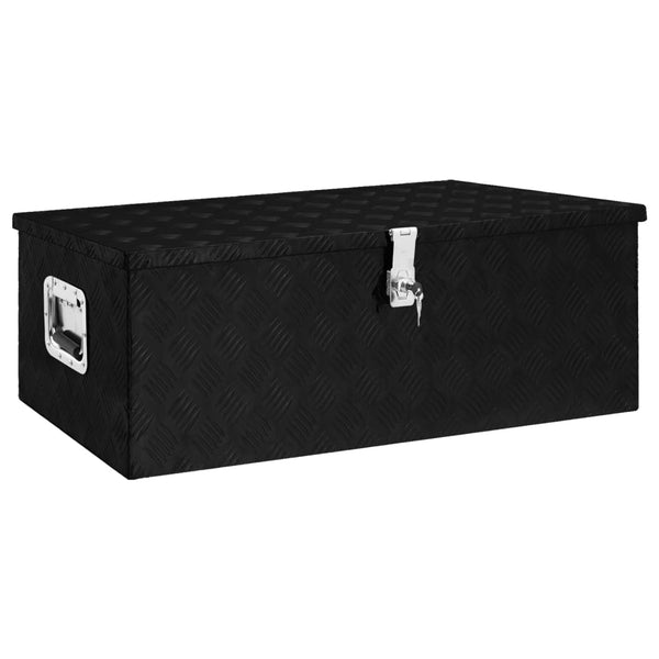 Säilytyslaatikko musta 90x47x33,5 cm alumiini