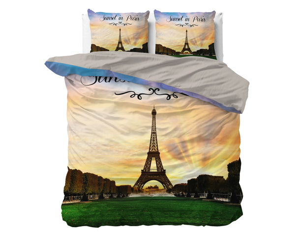Auringonlasku Pariisissa 240 x 220 - Monivärinen pussilakanasetti