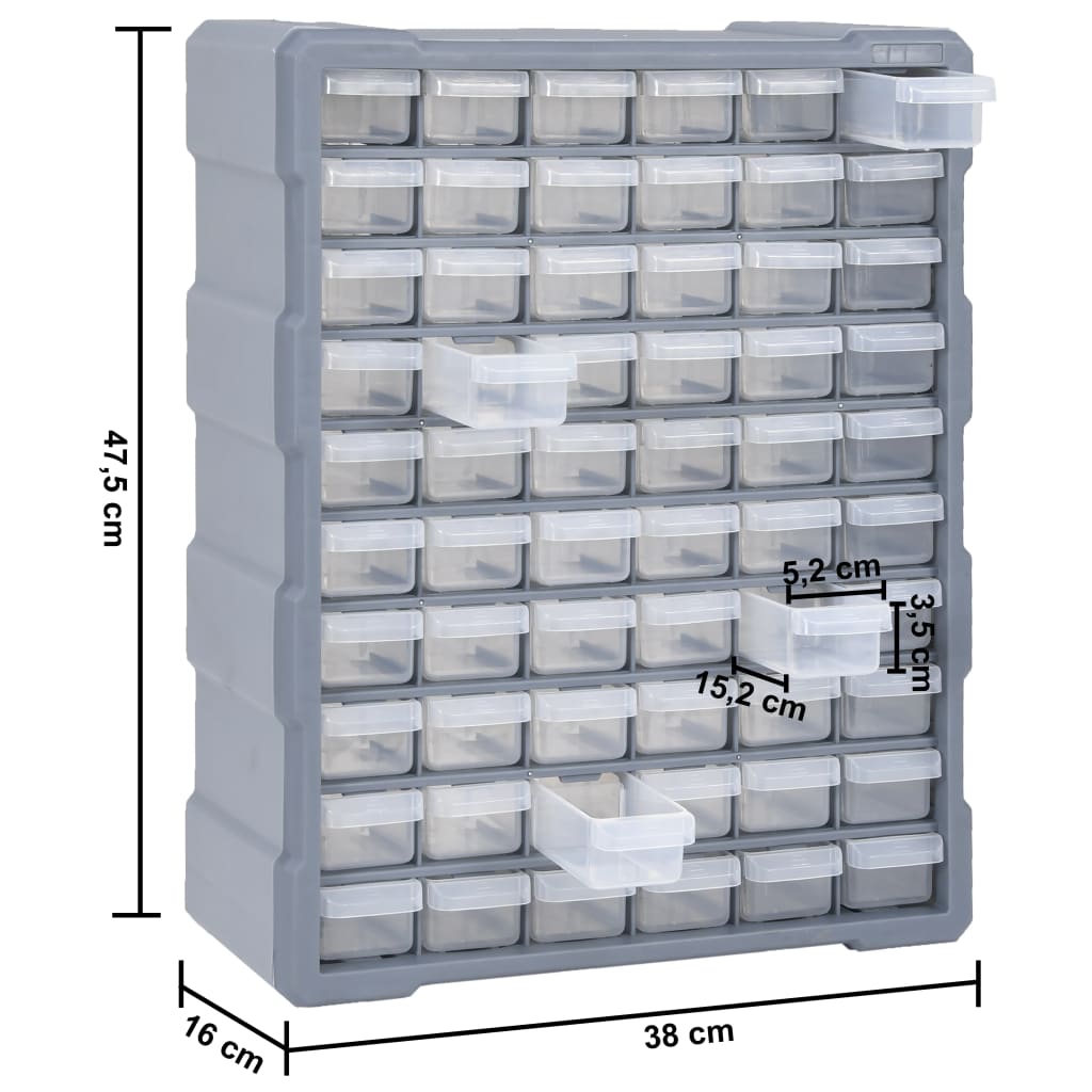 Monilaatikko järjestelijä 60 laatikolla 38x16x47,5 cm