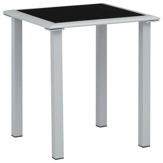 Puutarhapöytä musta ja hopea 41x41x45 cm teräs ja lasi