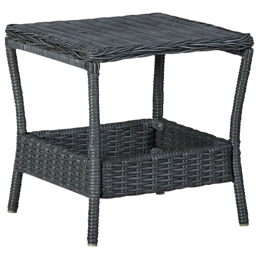 Puutarhapöytä tummanharmaa 45x45x46,5 cm polyrottinki