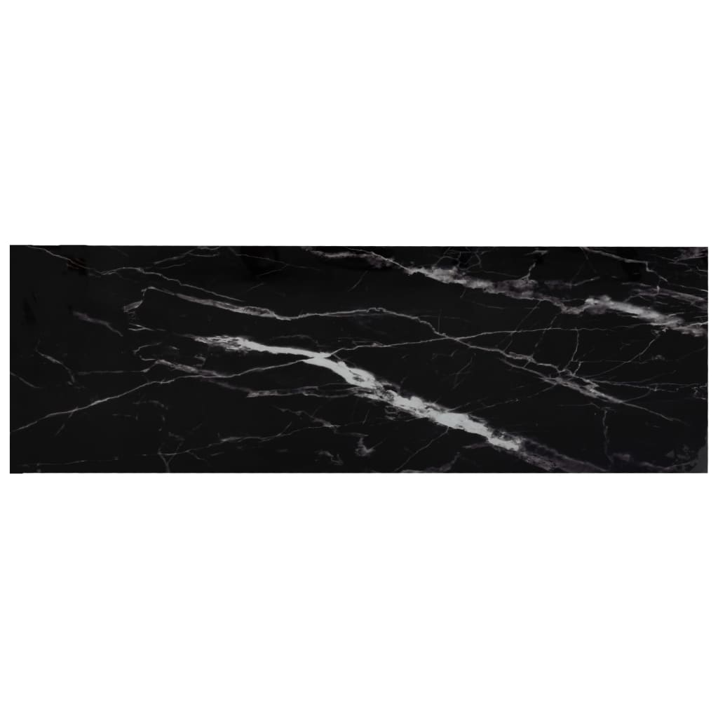 Hylly musta marmori ja läpinäkyvä 100x36x168 cm lasi
