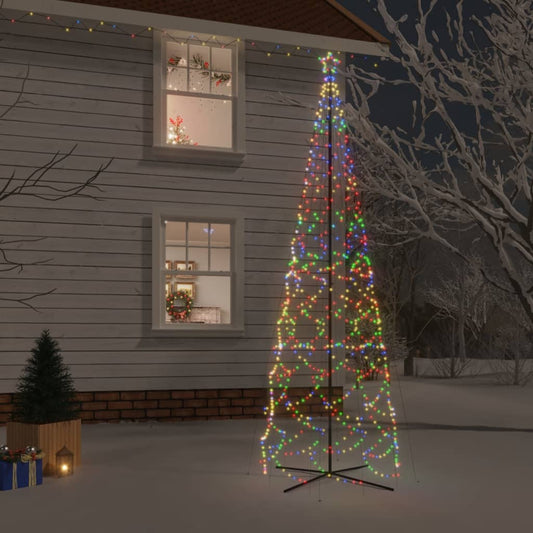 Kartio joulukuusi 1400 värikästä LED-valoa 160x500 cm