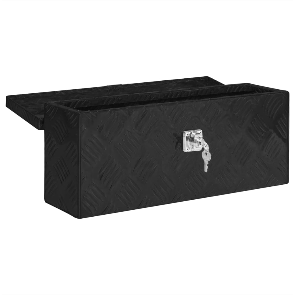 Säilytyslaatikko musta 50x15x20,5 cm alumiini
