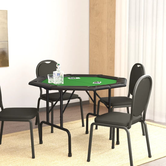 8 pelaajan kokoontaittuva pokeripöytä vihreä 108x108x75 cm