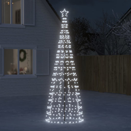 Joulukuusi piikeillä 570 kylmän valkoista LED-valoa 300 cm