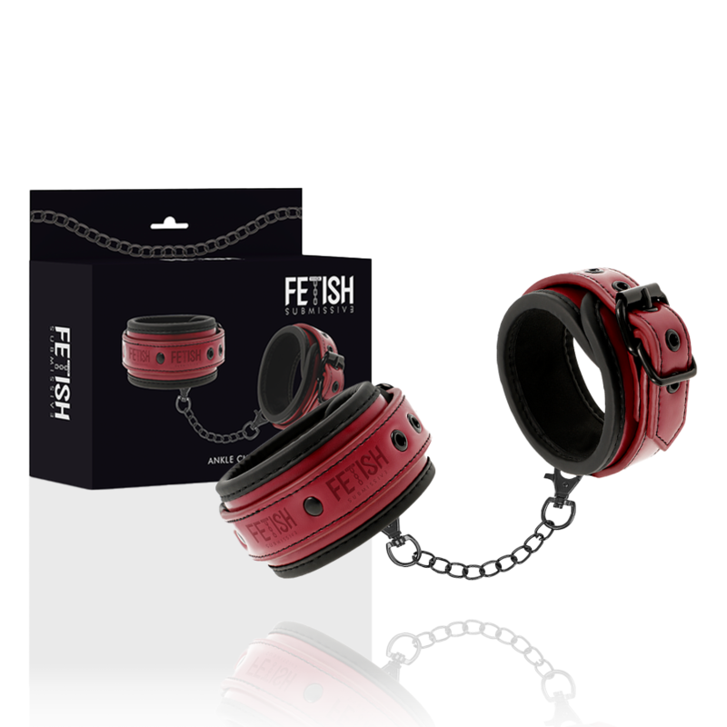 FETISH SUBMISSIVE DARK ROOM ANKLE CUFFS VEGAN LEATHER