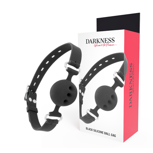 DARKNESS BALL SILICONE GAG BLACK - BREATHABLE