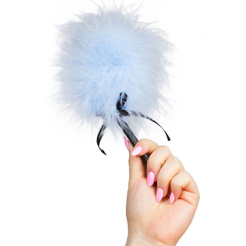 SECRETPLAY LIGHT BLUE MARABOU DUSTER