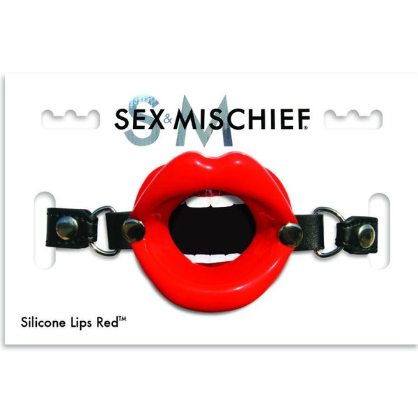 SEX & MISCHIEF RED LIPS SILICONE GAG