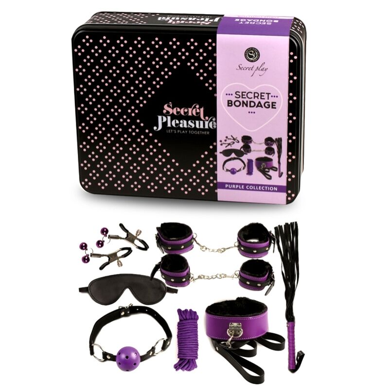 SECRETPLAY BDSM SET 8PCS PURBLE /BLACK.