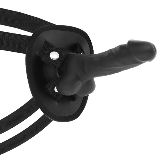 COCK MILLER HARNESS + SILICONE DENSITY COCKSIL ARTICULABLE BLACK 13 CM